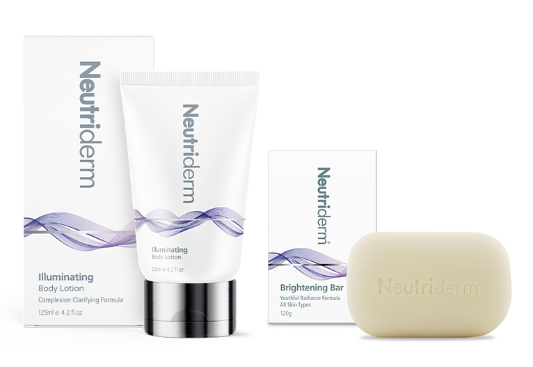 Neutriderm Illuminating Lotion and Brightening Bar.