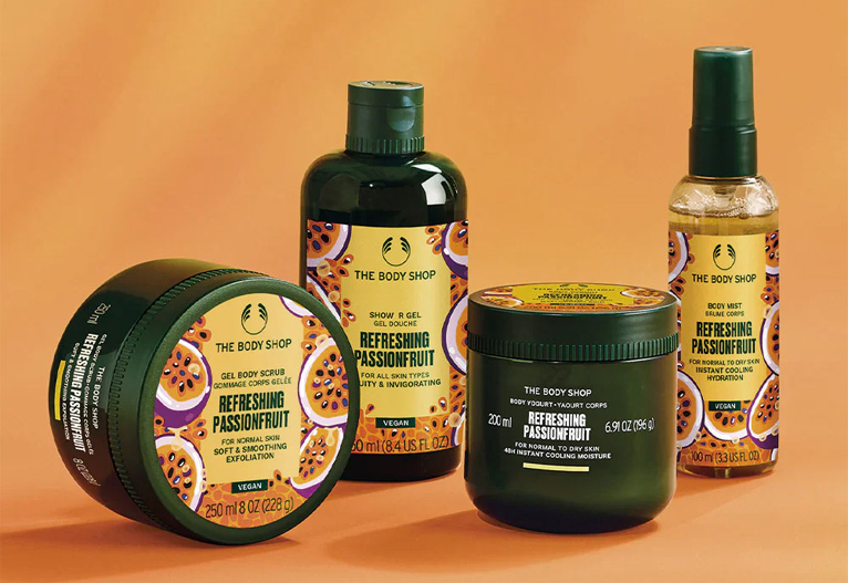 The Body Shop Passionfruit products.